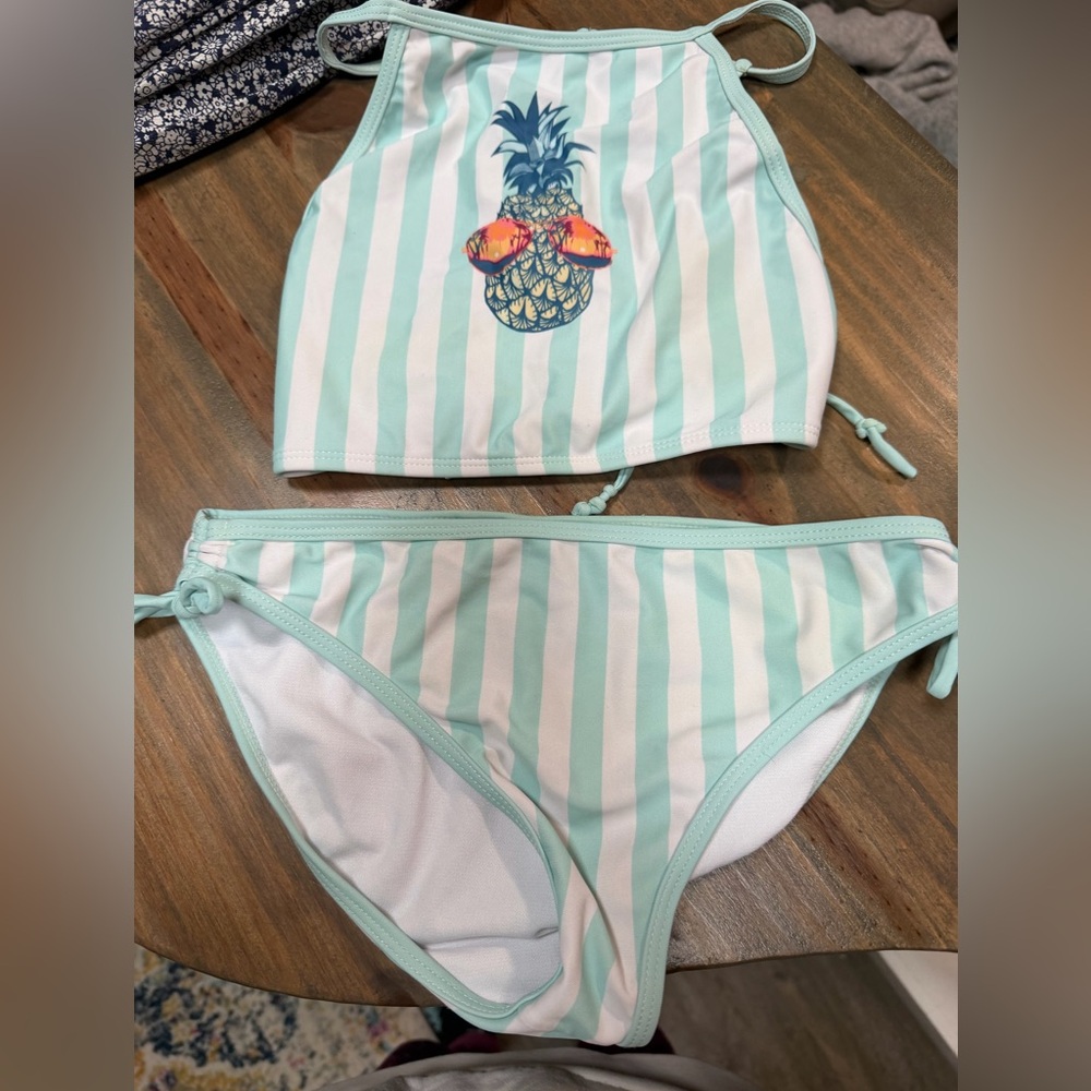 Limeapple Mint and White Bikini Set